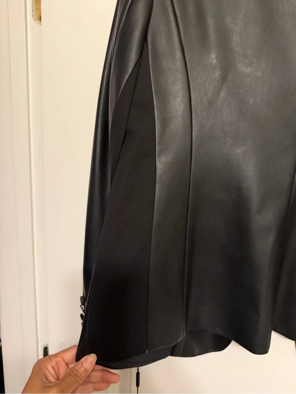 Calvin Klein Black Faux Leather Blazer